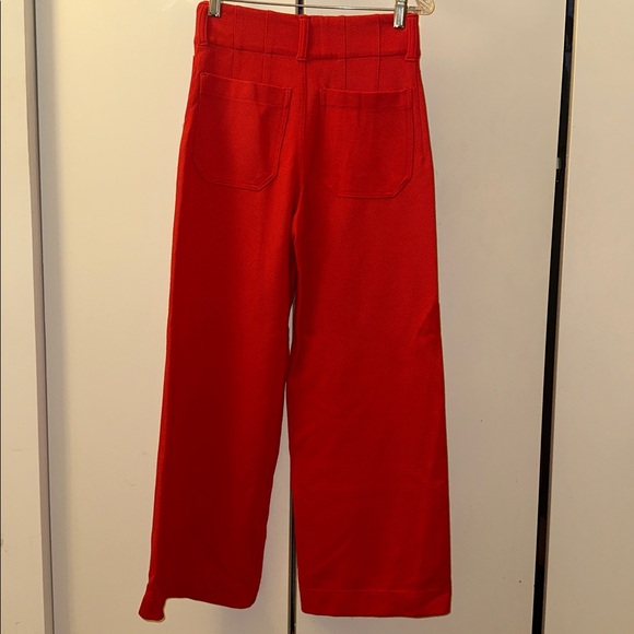 Colette knit crop wide leg pants in a Tomato Hue - Picture 8 of 8